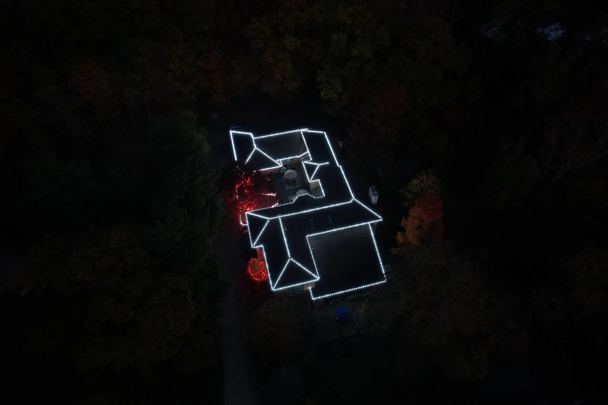 Professional Christmas light installation featuring elegant holiday lighting